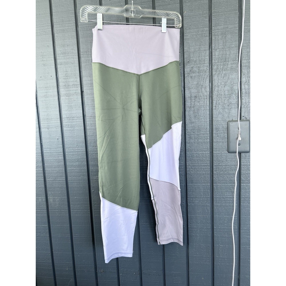 Aerie Chill Play Move Womens Leggings size Large Green & Light Gray